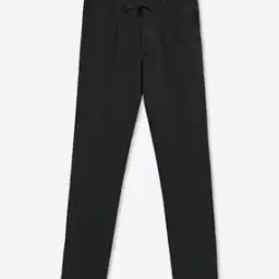 Slim Fit Trousers with Drawstring Waist-image-12
