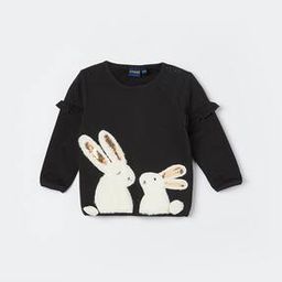 juniors by lifestyle Girls Rabbit Patch-Work Sweatshirt-picture-38