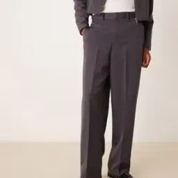 High-Rise Wide-Leg Flat-Front Trousers-image-49