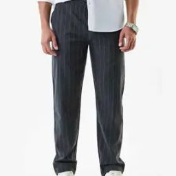 snitch Men Striped Slim Fit Trousers-picture-9