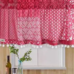 handicraft-palace Printed Window Curtain with Pom-Pom Accents-picture-44