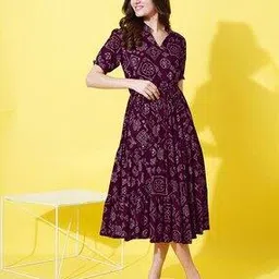 raiyani enterprise x ag Women Printed Fit & Flare Dress-picture-19