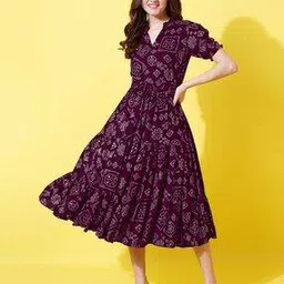 raiyani enterprise x ag Women Printed Fit & Flare Dress-picture-23