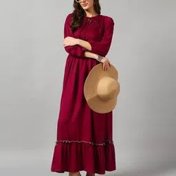 raiyani enterprise x ag Women Fit & Flare Dress with Neck Tie-Up-picture-44