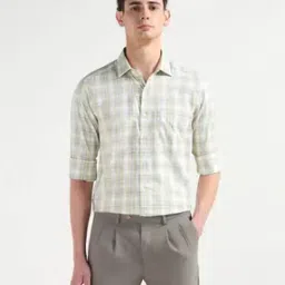 arrow Men Checked Slim Fit Shirt with Patch Pocket-picture-10