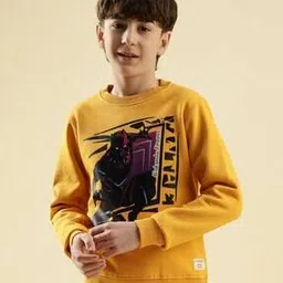 li'l tomatoes Boys Regular Fit Wakanda Forever Print Hoodie with Kangaroo Pockets-picture-48