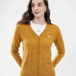 monte carlo Women Button-Down Cardigan with Ribbed Hem image 1