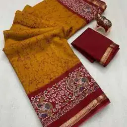 nyrika Printed Kalamkari Pallu Dola Silk Saree -picture-35