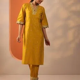 gerua by libas Women V-Neck Straight Kurta Set-picture-23