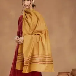 Women Cotton Silk Blend Hand Woven Stole-image-48