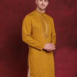 jompers Men Embroidered Regular Fit Long Kurta -picture-16