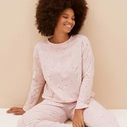 marks & spencer Floral Print Pure Cotton Pyjama Set-picture-45