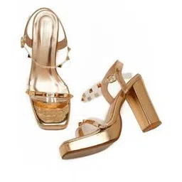 bruno manetti Embellished Chunky Heeled Sandals with Buckle Closure-picture-50