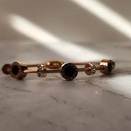 glowzi Rose Gold-Plated Stone-Studded Slip-On Bangles-picture-26