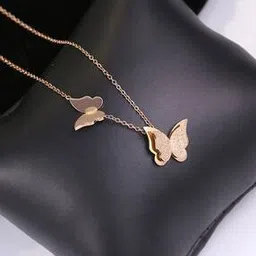 glowzi Rose Gold-Plated Butterfly Pendant with Chain-picture-24