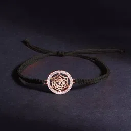 minutiae Men Brass Crystals Rose Gold-Plated Cuff Bracelet image 1