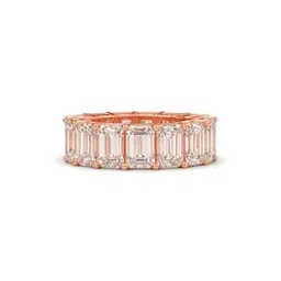gold hartz Women Sterling Silver Rose Gold-Plated Emerald Cut Swarovski Eternity Ring-picture-35