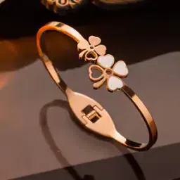 jewels galaxy Rose Gold-Plated Floral Cuff Bracelet-picture-39