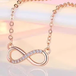 jewels galaxy Women American Diamond-Studded Infinity Pendant-picture-49