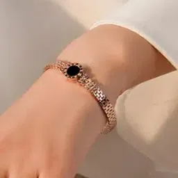 designs & you Women Rose Gold-Plated Roman Numbers Engraved Bracelet-picture-48