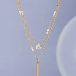 carlton london Women Rose Gold-Plated Unique Pendant with Chain-picture-45