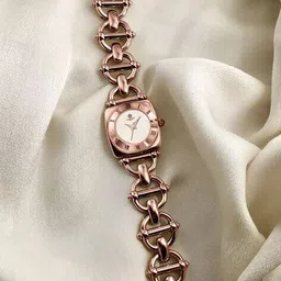 carlton london Women Florance CLGCW-001 Analogue White Rose Gold Toned Stainless Steel Watch image 1