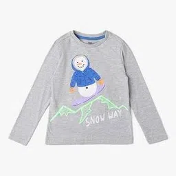 marks & spencer Snowman Print Pure Cotton T-Shirt-picture-15