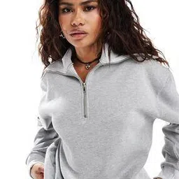 asos design Women Half-Zip Funnel Neck Sweatshirt-picture-41