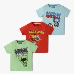 Boys Pack of 3 Marvel Print T-Shirts-image-91
