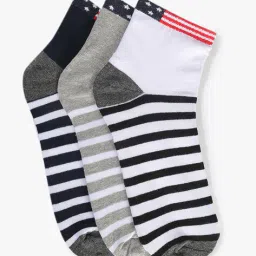 teamspirit Pack of 3 Striped Ankle-Length Everyday Socks image 1