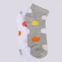 yousta Women Pack of 2 Polka-Dot Print Ankle-Length Socks-picture-18