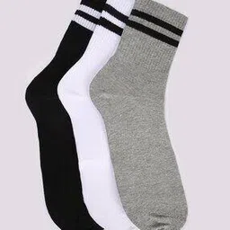 yousta Men Pack Of 3 Striped Mid-Calf Length Socks-picture-13