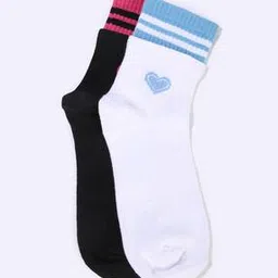 Women Pack of 2 Striped Mid-Calf Length Socks-image-46