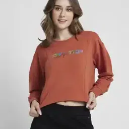 spykar Women Typographic Print Boxy Fit Sweatshirt-picture-40