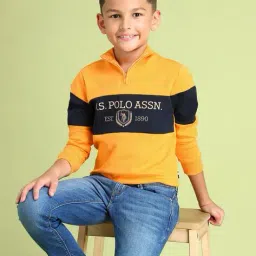 us polo assn. Boys Logo Embroidered Regular Fit Cotton Sweatshirt image 1
