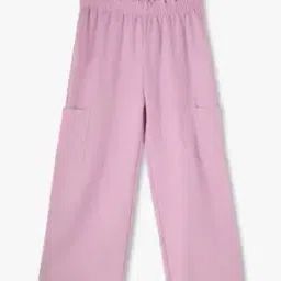 Girls Paperbag Pants with Patch Pockets-image-82