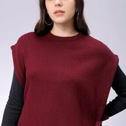 freehand Women Round-Neck Loose Fit Sleeveless Sweater Vest-picture-38