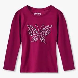 kg frendz Girls Floral Print Regular Fit Crew-Neck T-Shirt-picture-40