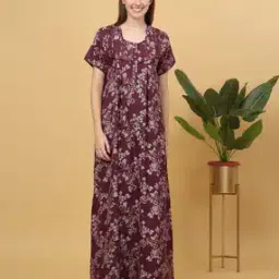sweet dreams Women Floral Print Nighti-picture-38