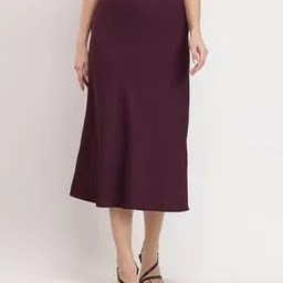 Women A-Line Skirt with Elasticated Waist-image-9