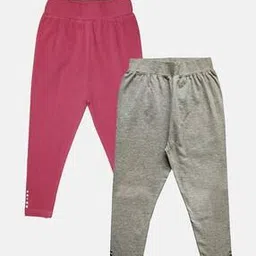 kiddopanti Pack of 2 Girl Mid-Calf Length Leggings with Elasticated Waist-picture-15