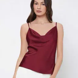 outzidr global Women Slim Fit Cowl-Neck Top image 1