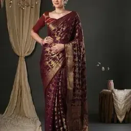 ri-wah Women Georgette Traditional Saree      -picture-28