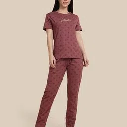 twin birds Women Printed T-Shirt & Pyjamas Set-picture-12