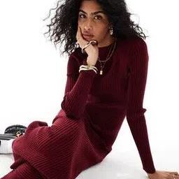 asos design Ribbed Crew-Neck Maxi Dress-picture-46