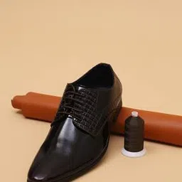 michael angelo Men Croc-Embossed Round-Toe Formal Derbys-picture-16