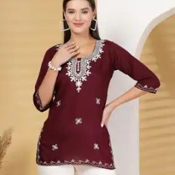clora creation Women Embroidered Straight Kurti-picture-22