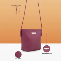 Caprese Women Juno Wine Sling Bag (S) image 4