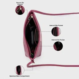 Caprese Women Juno Wine Sling Bag (S) image 5