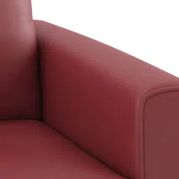 simplywud by urban ladder Luna 3 Seater Leatherette Sofa in Burgundy Colour image 4